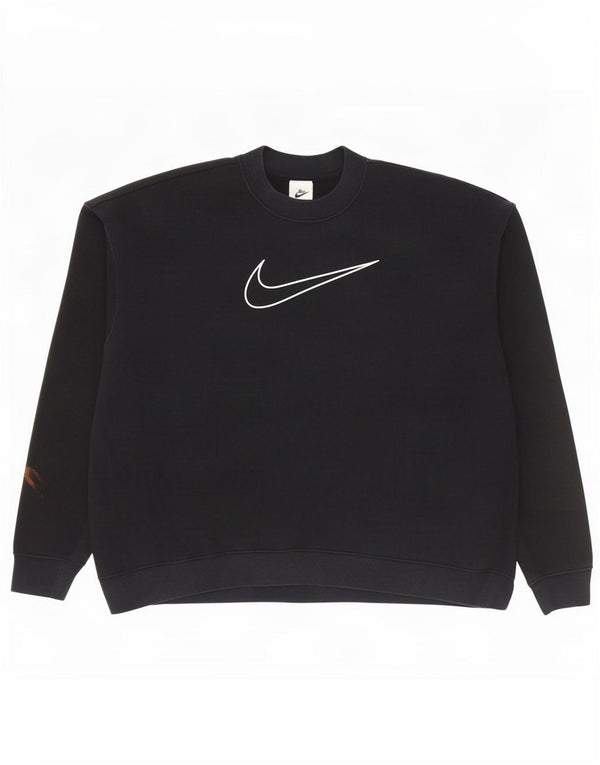 Felpa grafica Nike Dri Fit da uomo, grande, in cotone nero