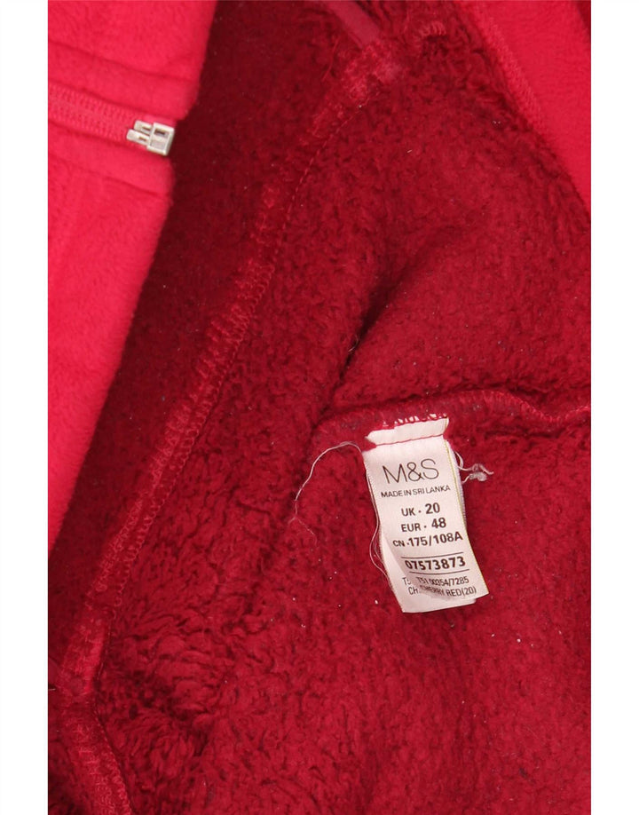 Giacca in pile da donna Marks & Spencer UK 20 2XL poliestere rosso