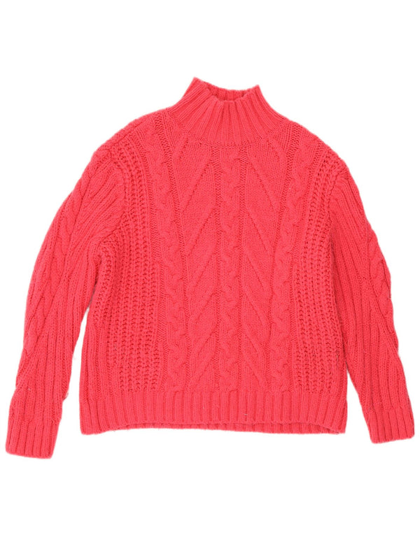 Maglione maglione a collo alto da donna Marks & Spencer UK 12 Rosa medio