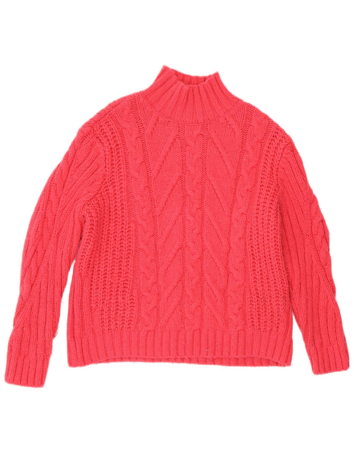 Maglione maglione a collo alto da donna Marks & Spencer UK 12 Rosa medio