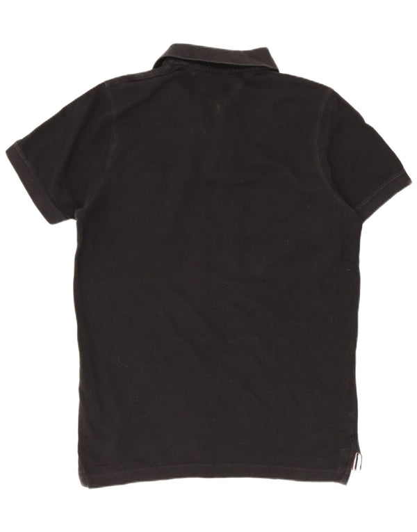 Polo da uomo Tommy Hilfiger piccola in cotone nero