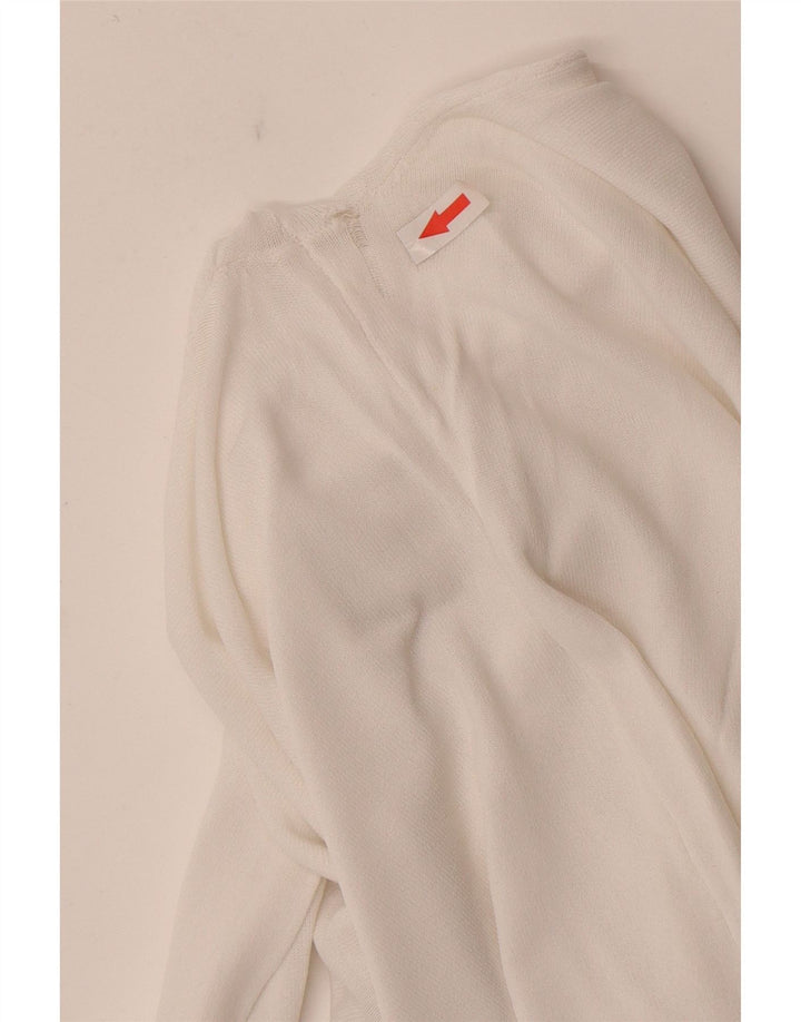 Top trasparente da donna Zara a maniche lunghe UK 12 Viscosa bianca media