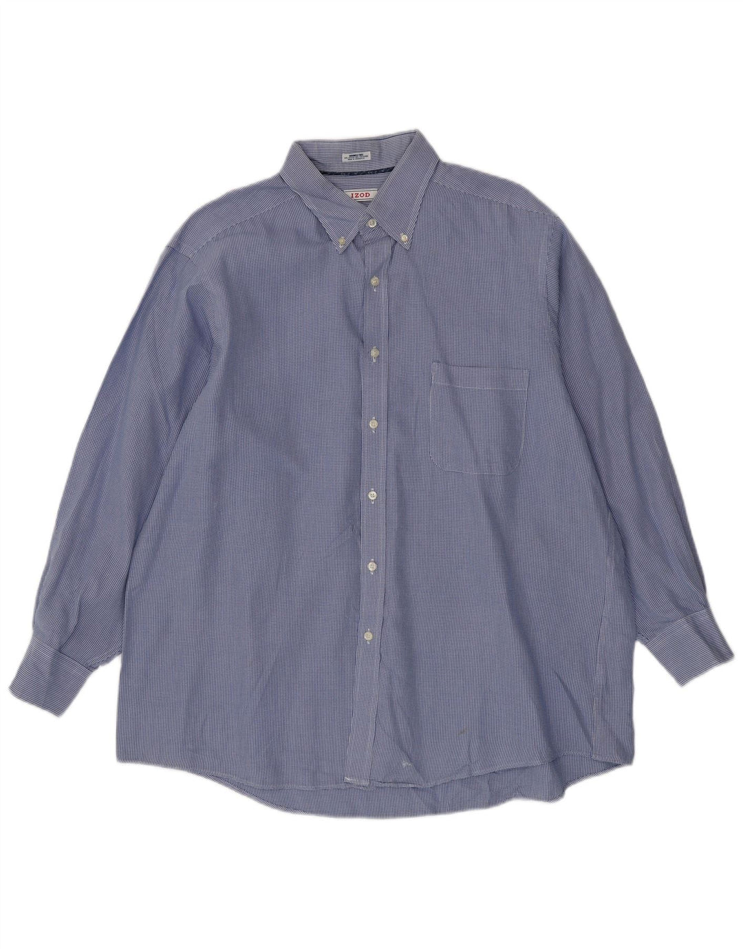 Camicia Izod da uomo a quadri vestibilità regolare taglia 17 XL cotone pied de poule blu