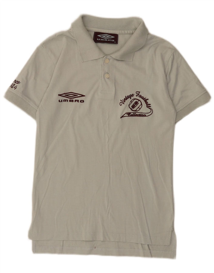 Polo grafica da uomo Umbro piccola in cotone grigio