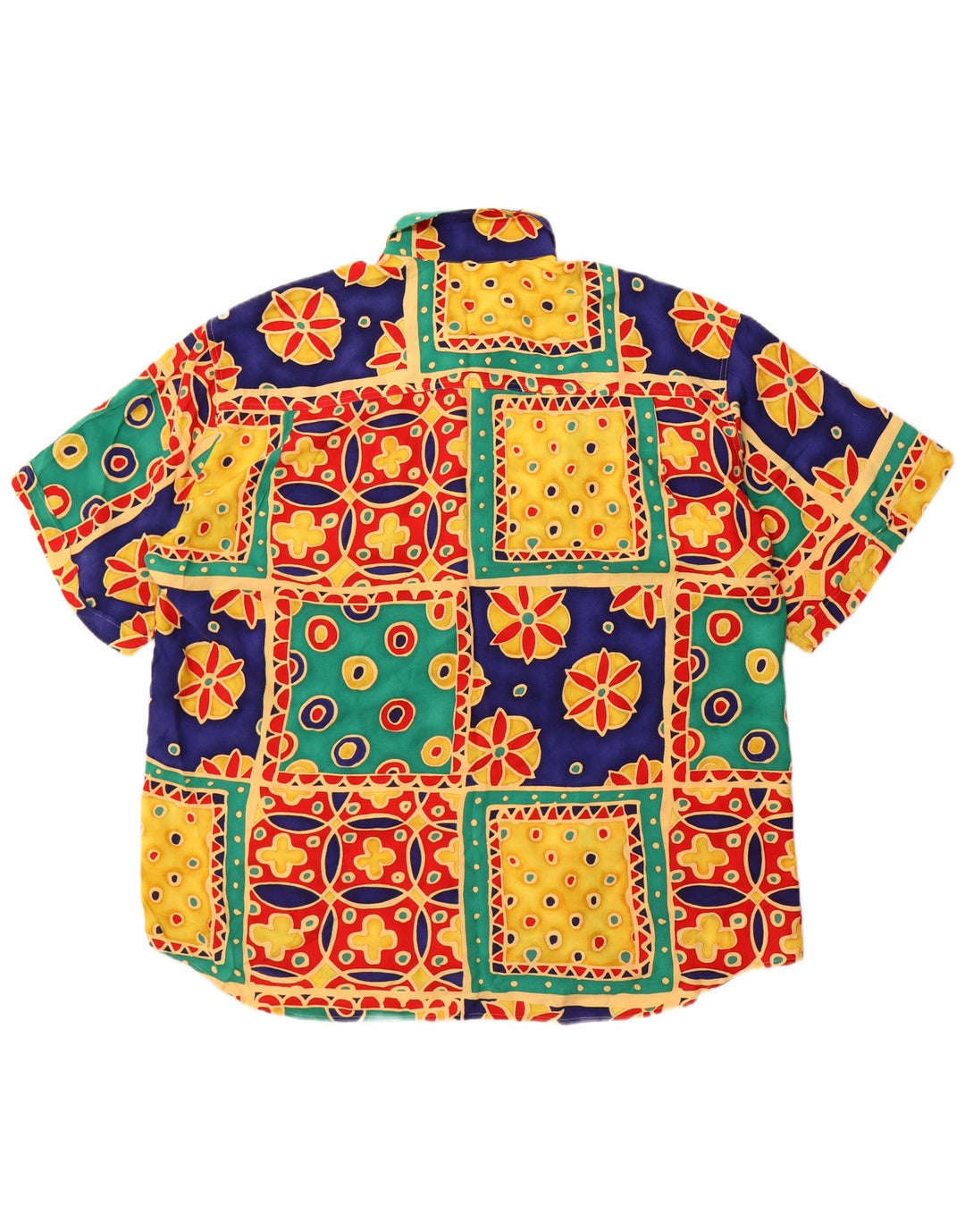 Cavori Camicia Uomo Manica Corta Taglia 43/44 XL Patchwork Multicolore
