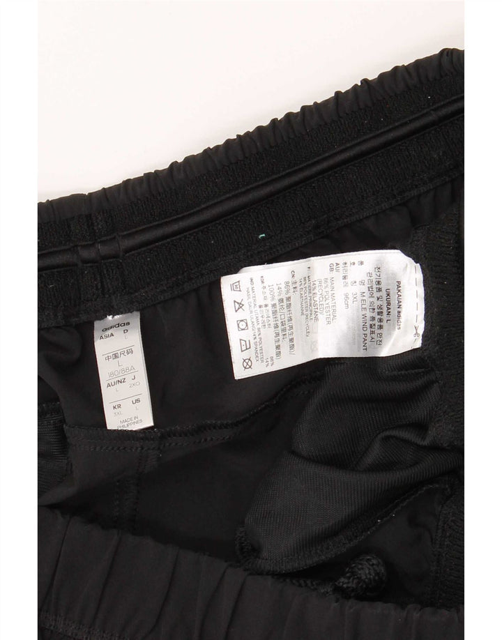 Pantaloni da tuta da uomo Adidas Large neri in poliestere