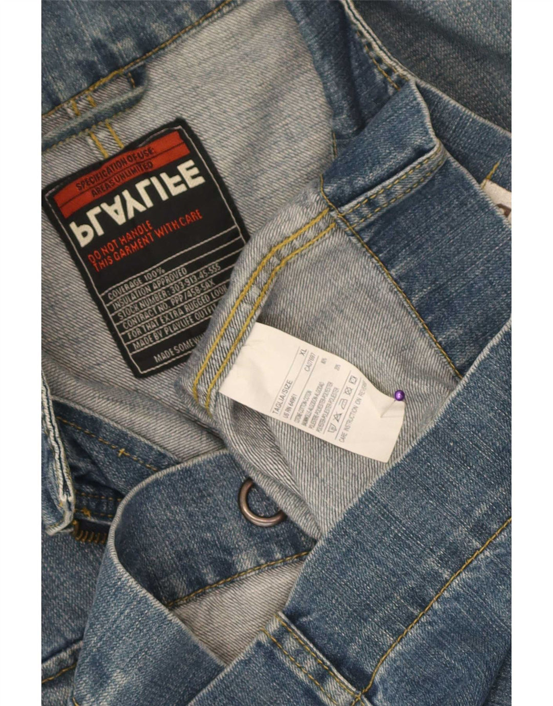 Giacca in denim da uomo Playlife UK 42 XL cotone blu
