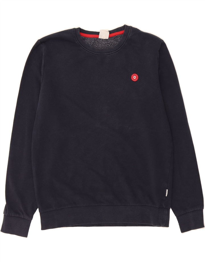 JACK & JONES Mens Sweatshirt Jumper Medium Navy Blue Cotton Vintage Jack & Jones and Second-Hand Jack & Jones from Messina Hembry 