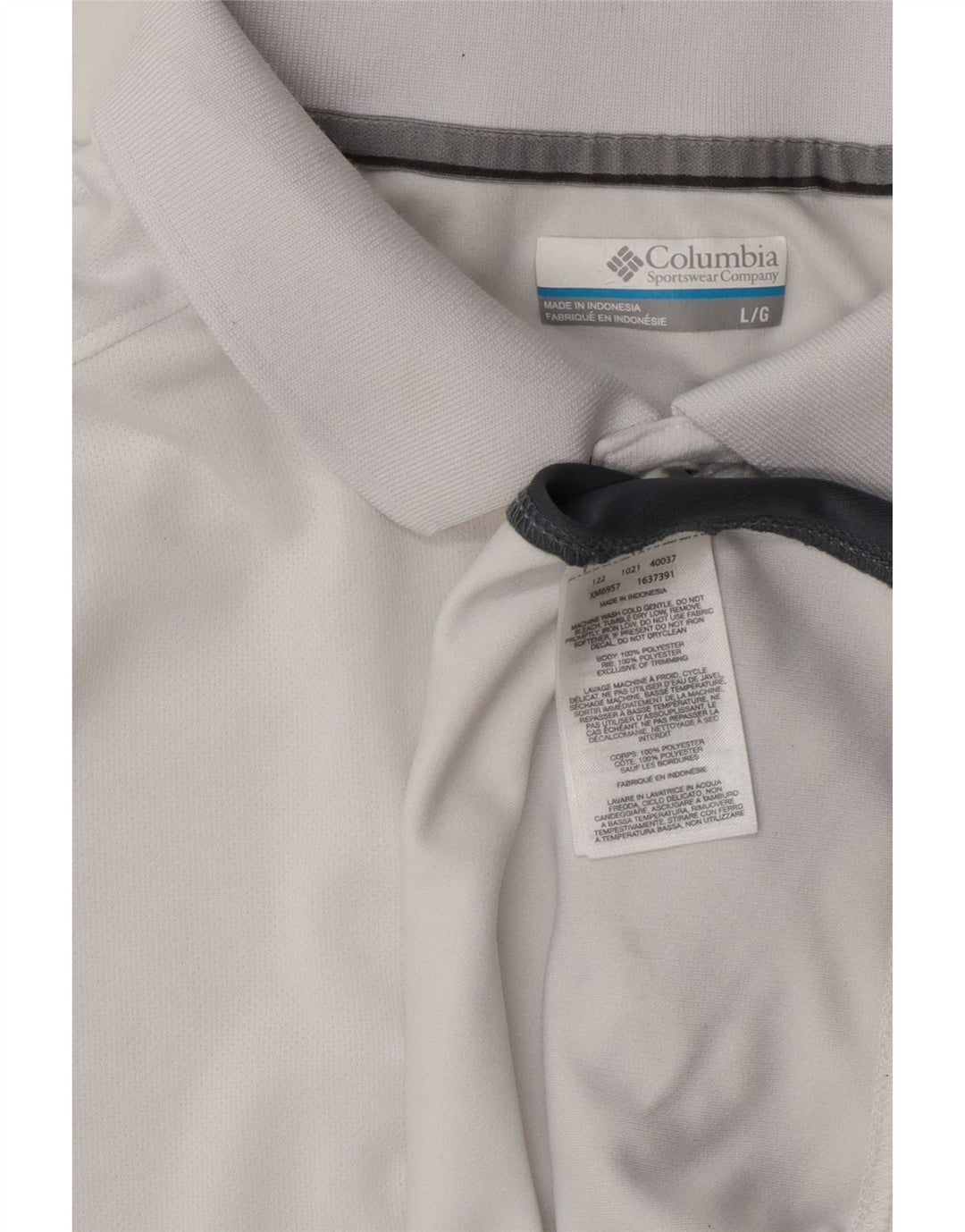 Polo da uomo Columbia Large in poliestere color block bianco