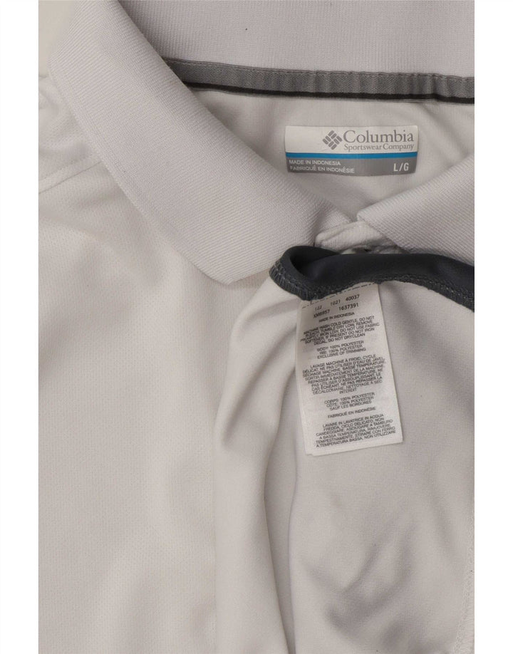 Polo da uomo Columbia Large in poliestere color block bianco