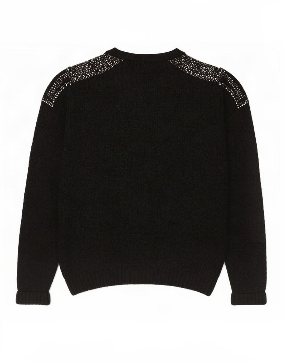 Maglione maglione girocollo da donna Topshop UK 12 viscosa nera media
