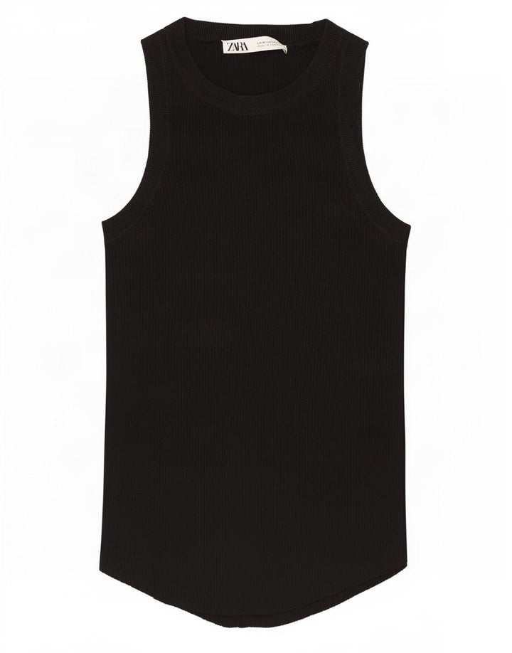 Canotta Zara da donna UK 12 media viscosa nera