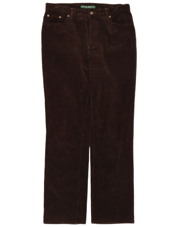 RALPH LAUREN Womens Straight Corduroy Trousers US 10 Large W32 L30 Brown