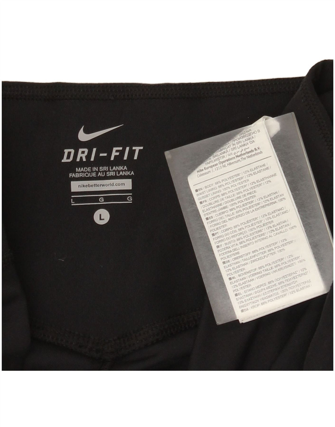 Leggings Nike Dri Fit Capri da donna UK 14 grande poliestere nero
