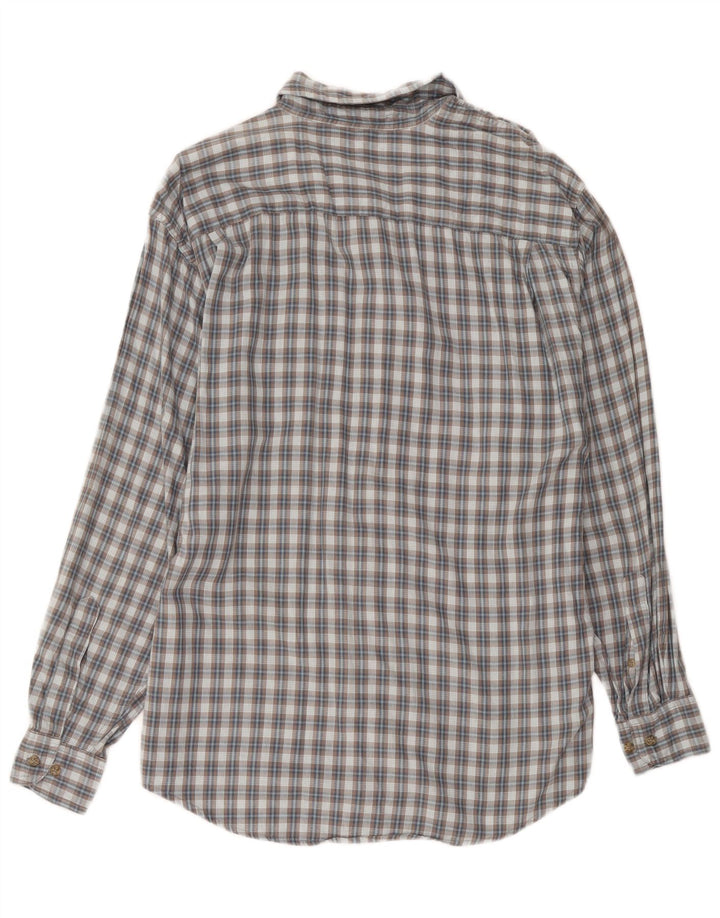 Camicia da uomo Wrangler grande in cotone a quadri grigi