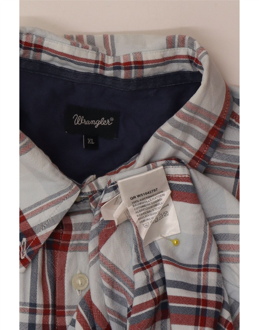 Camicia da uomo Wrangler XL in cotone a quadri blu