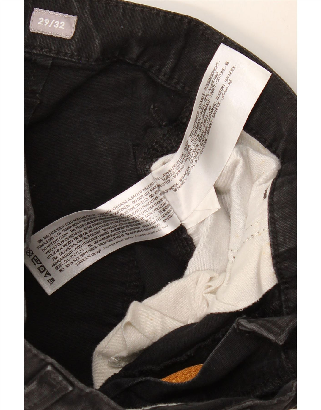 Pantaloni cargo dritti dalla vestibilità rilassata da uomo ARIAT W29 L32 cotone nero