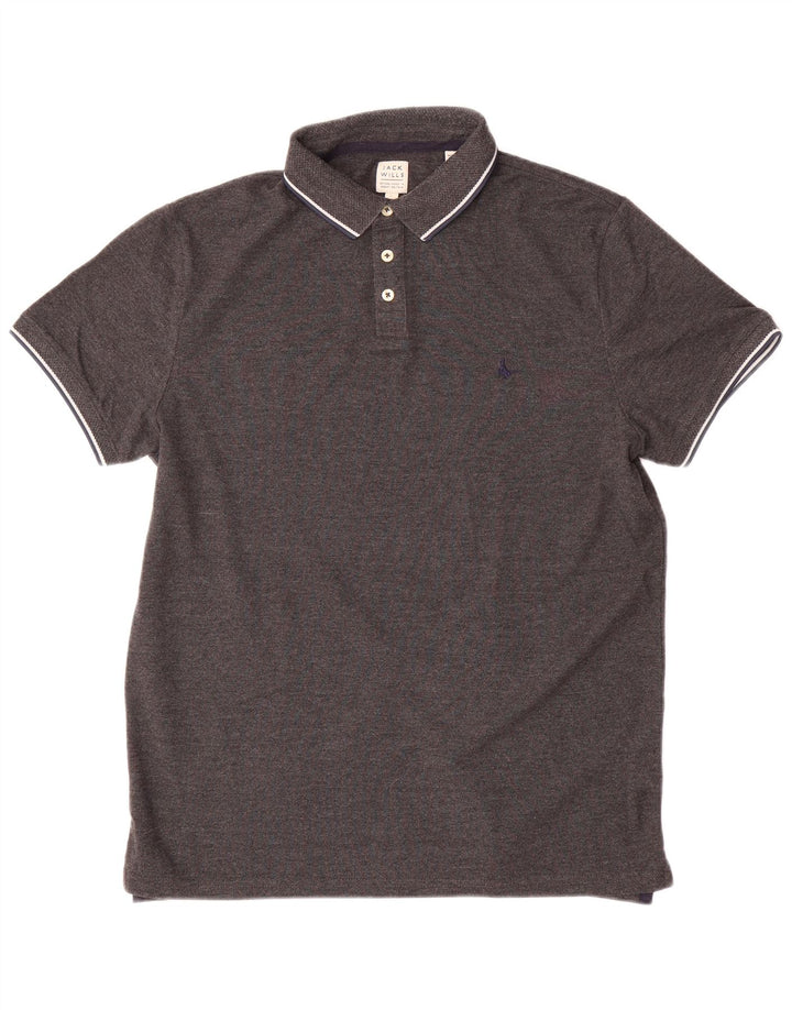 Polo da uomo JACK WILLS grande in cotone grigio