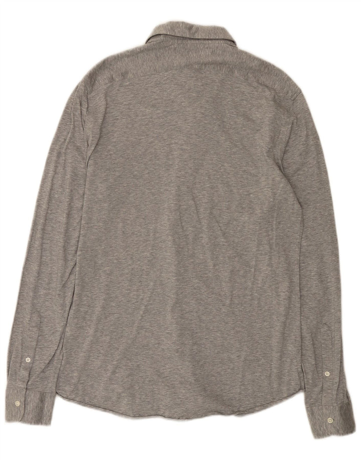 Camicia da uomo Reiss in cotone grigio medio