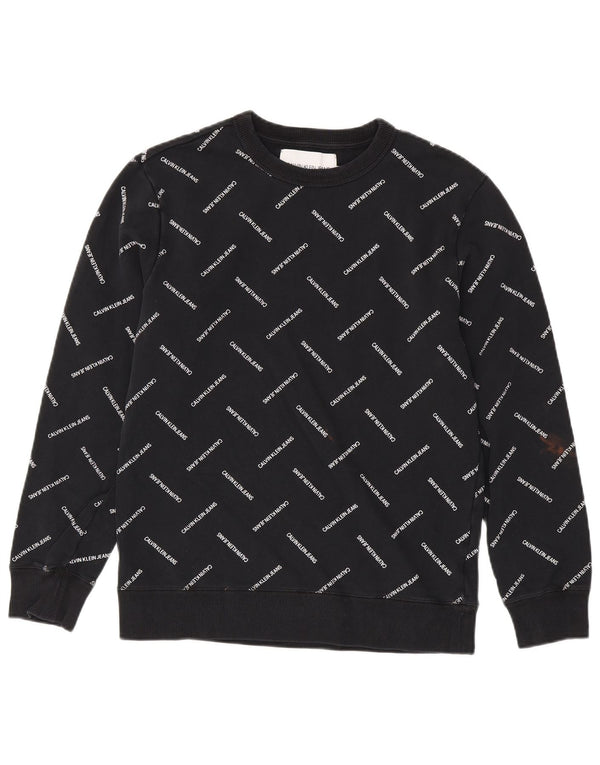 CALVIN KLEIN JEANS Felpa con grafica da uomo Maglione medio cotone nero