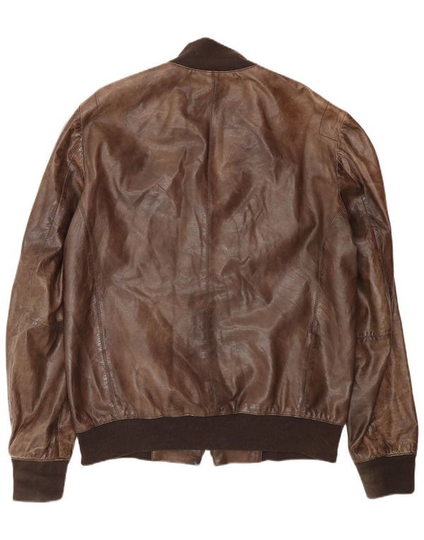 Giacca in pelle da uomo Zen UK 40 grande in pelle marrone