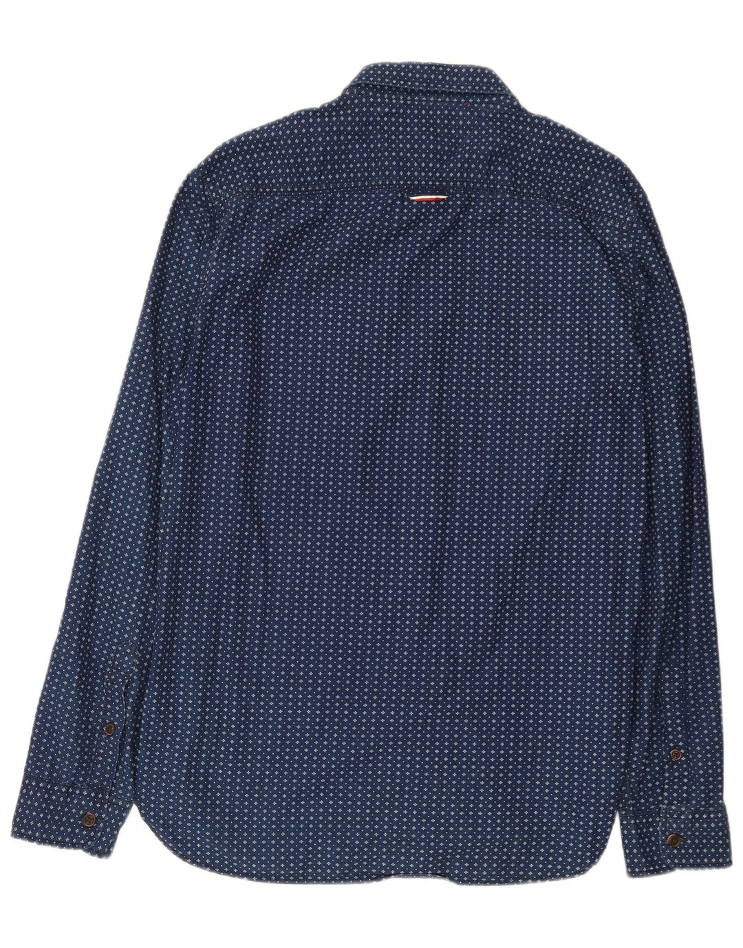 Tommy Hilfiger Camicia da uomo con motivo astratto, taglia grande, in cotone blu navy