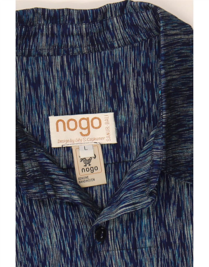 VINTAGE Mens Shirt Large Navy Blue Striped Vintage Vintage and Second-Hand Vintage from Messina Hembry 