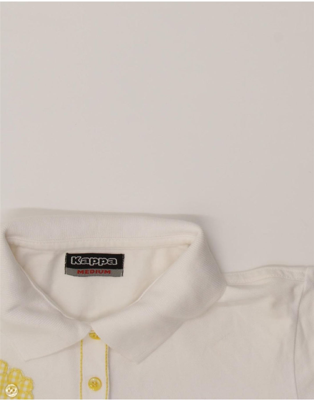 KAPPA Womens Polo Shirt UK 14 Medium White Cotton Vintage Kappa and Second-Hand Kappa from Messina Hembry 