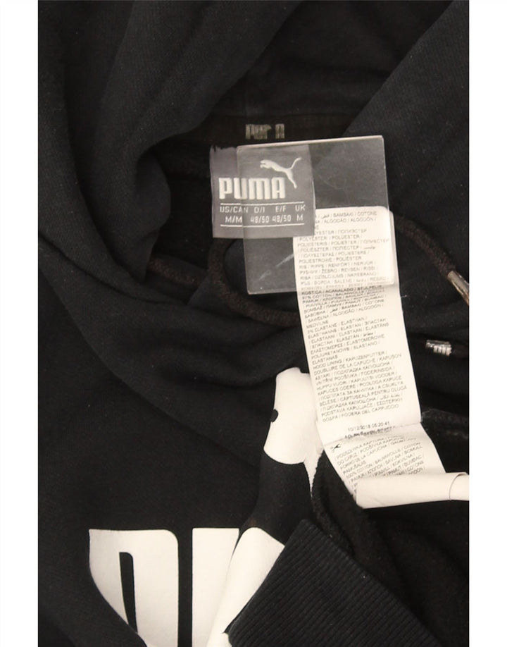 Felpa con cappuccio grafica PUMA da uomo, cotone nero medio