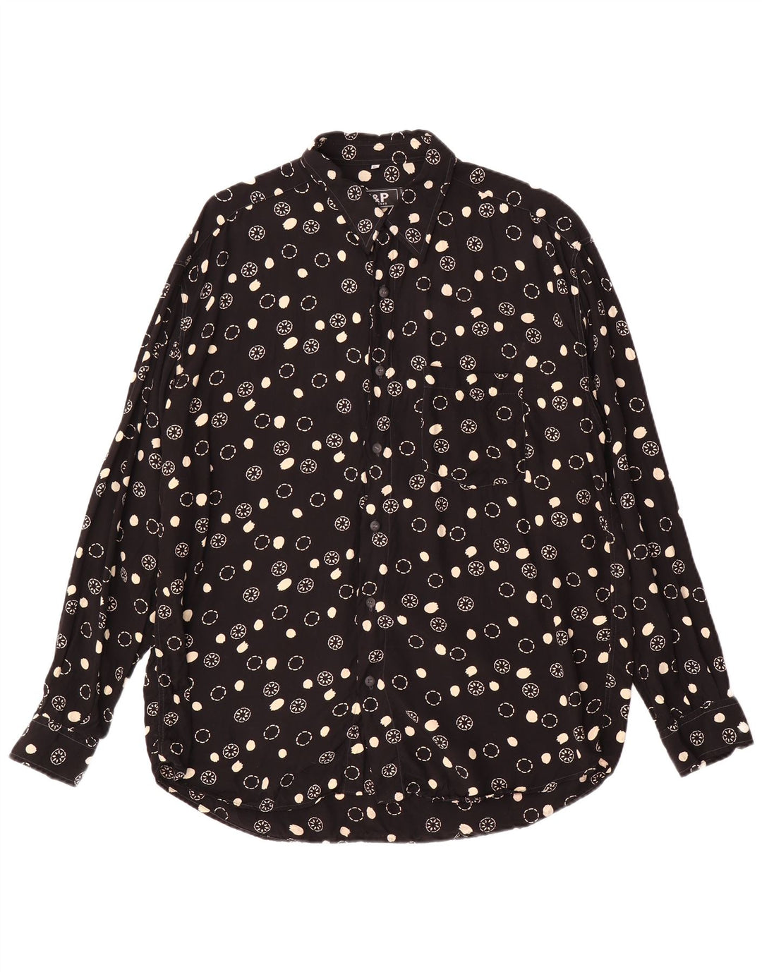 Camicia da uomo VINTAGE XL nera floreale