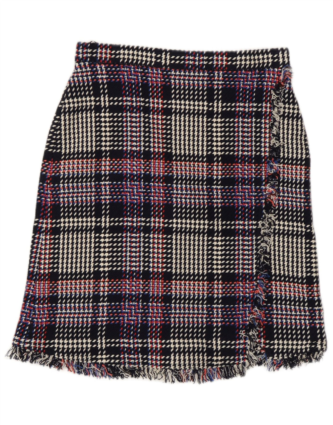 Gonna dritta da donna Marks & Spencer UK 8 piccola W28 a quadri multicolore
