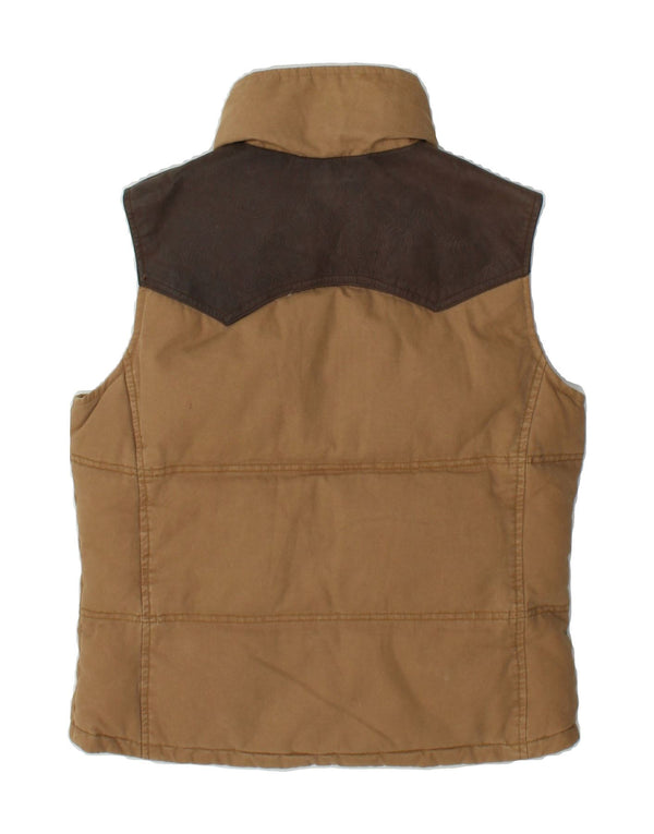 MASSIMO DUTTI Womens Padded Gilet UK 14 Medium Brown Colourblock