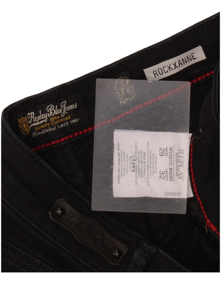 Replay Jeans Rockxanne Slim da donna W29 L29 in cotone nero