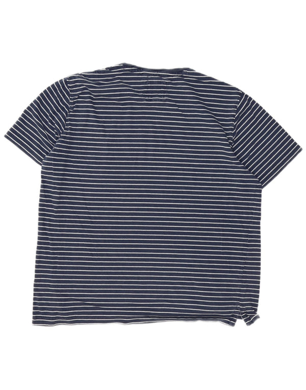Crew Clothing T-shirt da uomo Top XL in cotone a righe blu navy