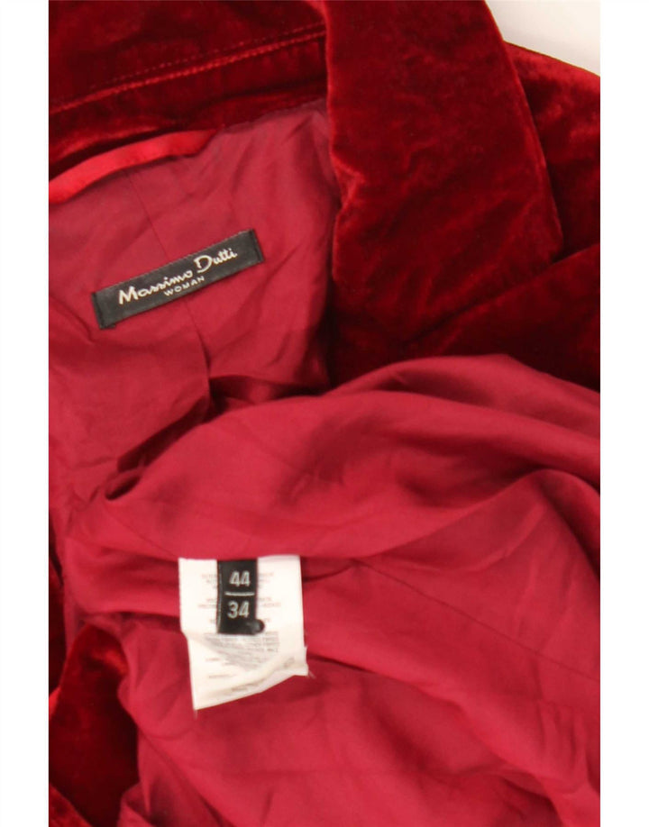 Giacca blazer in velluto da donna a 1 bottone Massimo Dutti EU 44 XL viscosa rossa