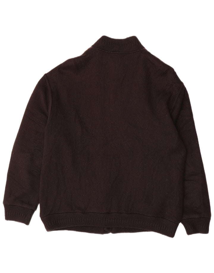 LUCIANO CHIARI Maglione Cardigan Uomo IT 52 Large Nero Geometrico Lana