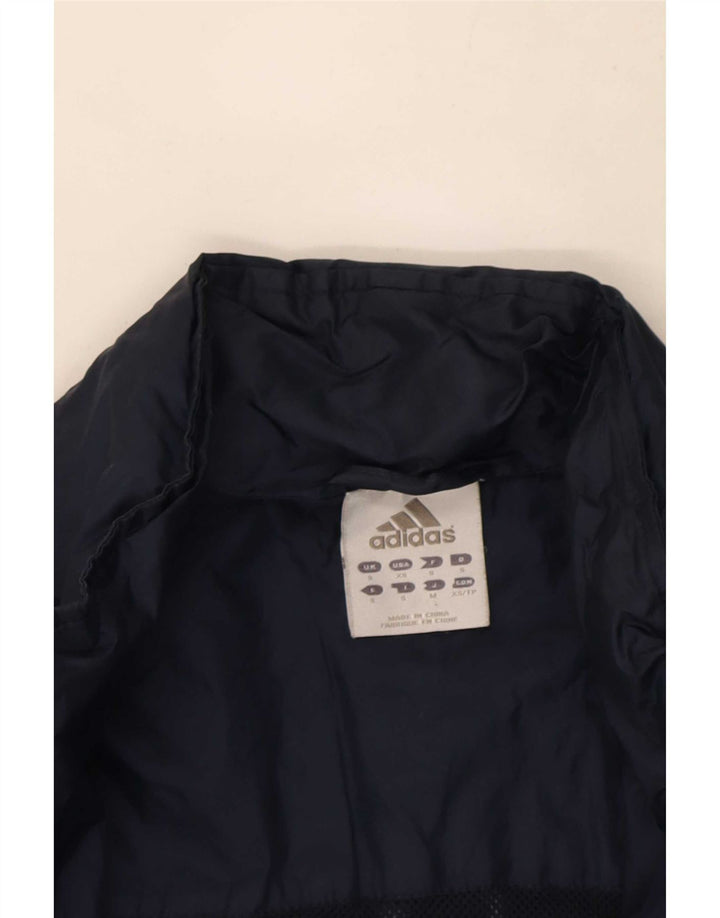 Giacca antipioggia da uomo Adidas con cappuccio UK 36 Small Blu Navy Poliammide