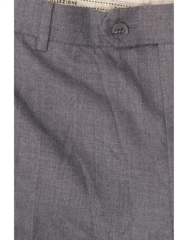 Pantaloni chino dritti da uomo Marks & Spencer W44 L29 poliestere grigio