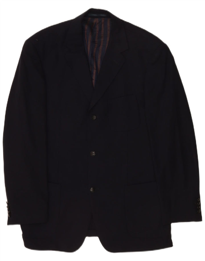 Giacca blazer da uomo a 3 bottoni Hugo Boss EU 52 XL Blu navy in lana vergine