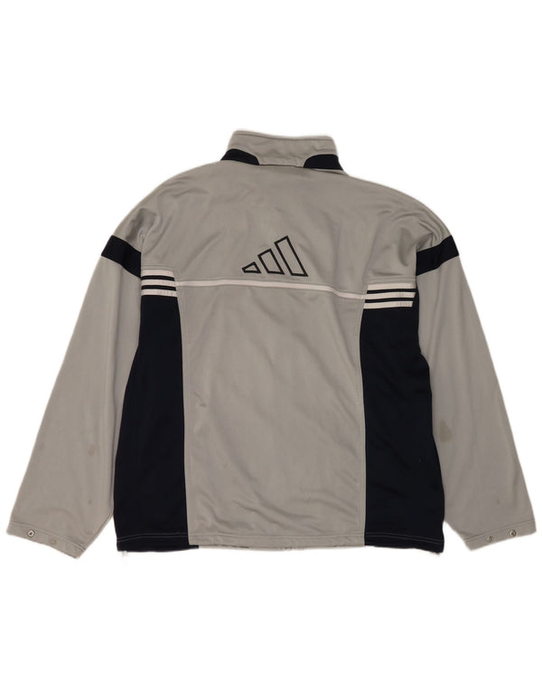 Giacca da tuta grafica da uomo Adidas UK 44/46 Large Grigio Colourblock