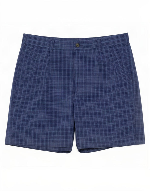 Pantaloncini chino con pegged da uomo Marks & Spencer grandi W34 in cotone a quadri blu