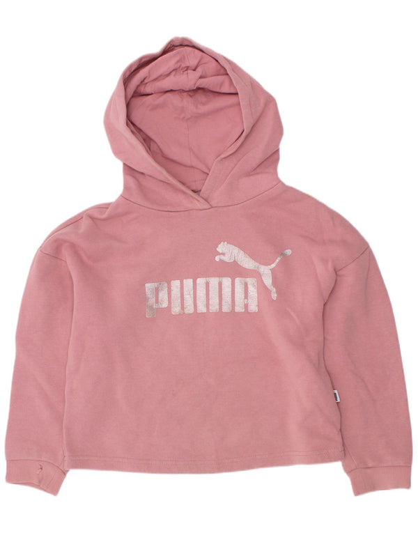 Felpa con cappuccio grafica per ragazze Puma 7-8 anni in cotone rosa