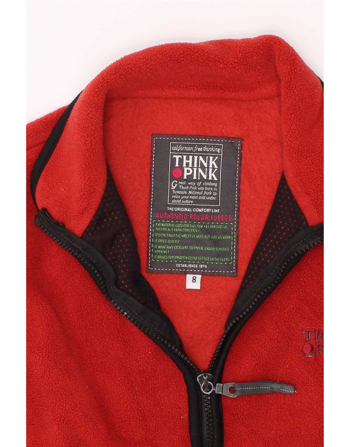 Gilet in pile Think Pink per ragazzi 7-8 anni rosso