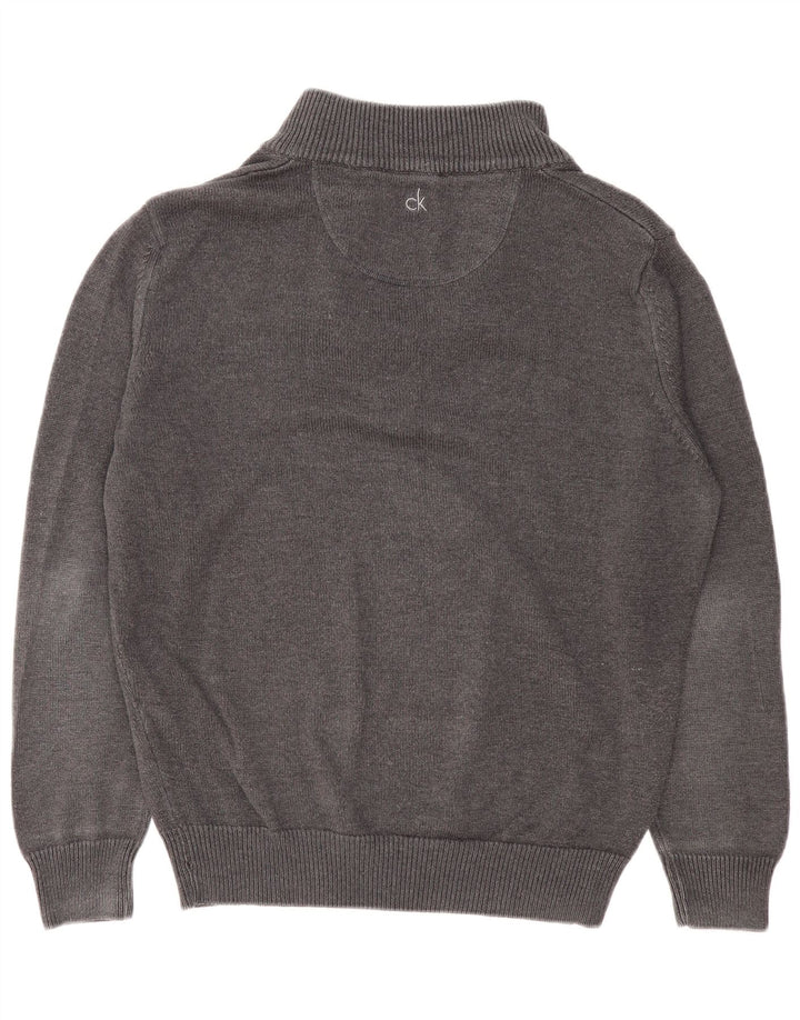 Maglione maglione con zip da uomo Calvin Klein XL in cotone grigio