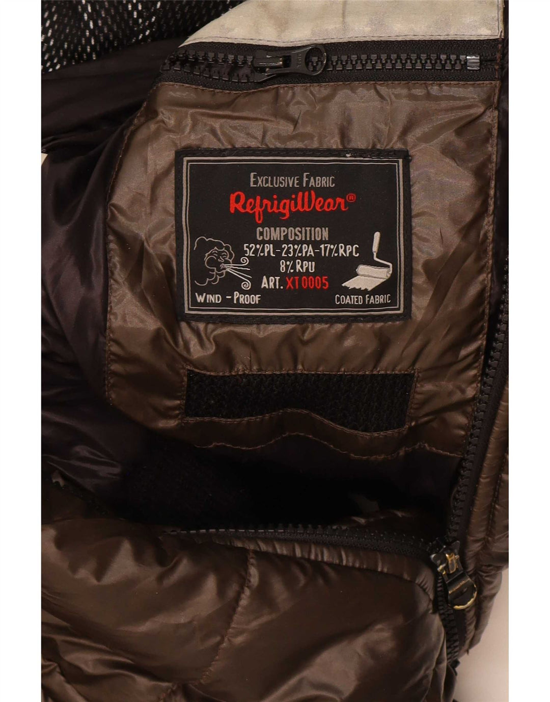 Refrigiwear Giacca imbottita con cappuccio Sixty da uomo UK 38 Poliestere marrone medio