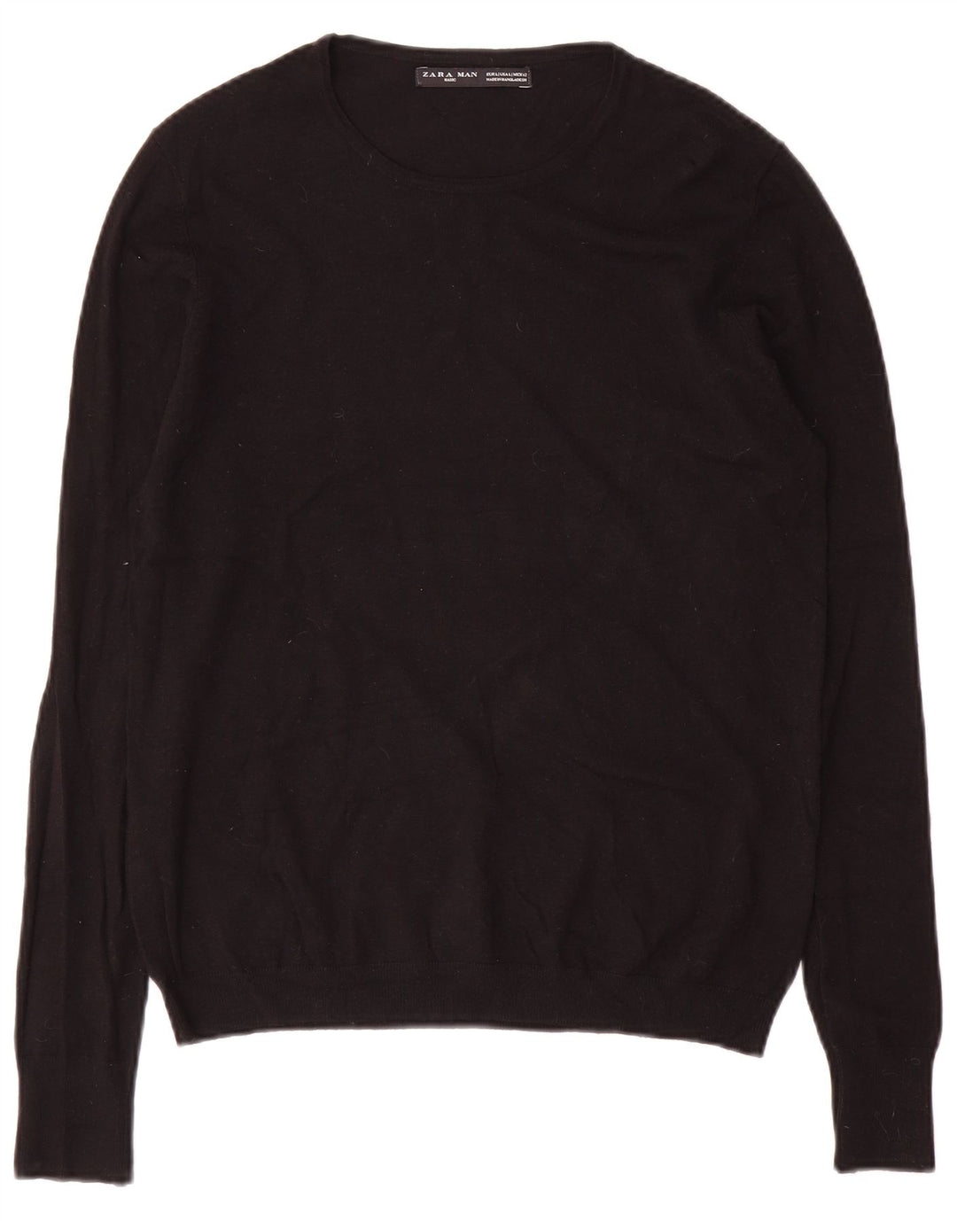 Maglione maglione girocollo da uomo Zara grande nero