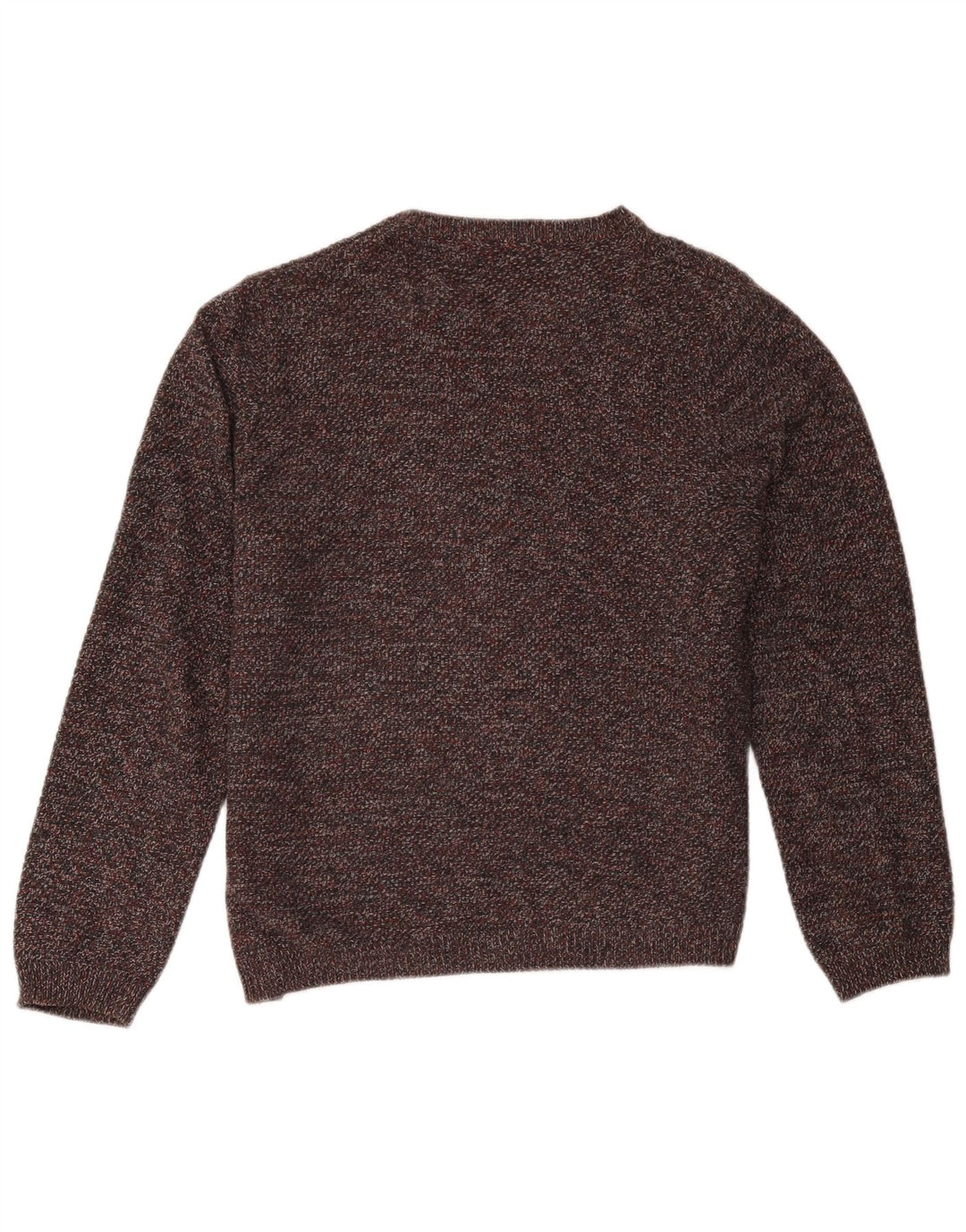 Maglione maglione girocollo da donna Marks & Spencer grande cotone chiazzato grigio