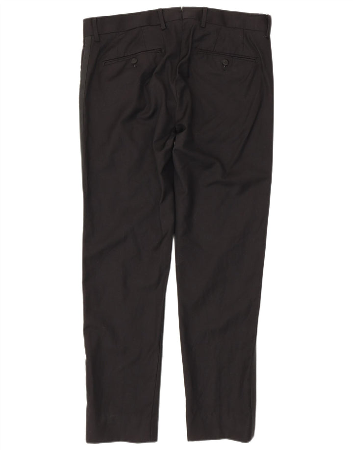 Pantaloni da abito slim da uomo Gutteridge IT 48 Medium W32 L29 Poliestere nero
