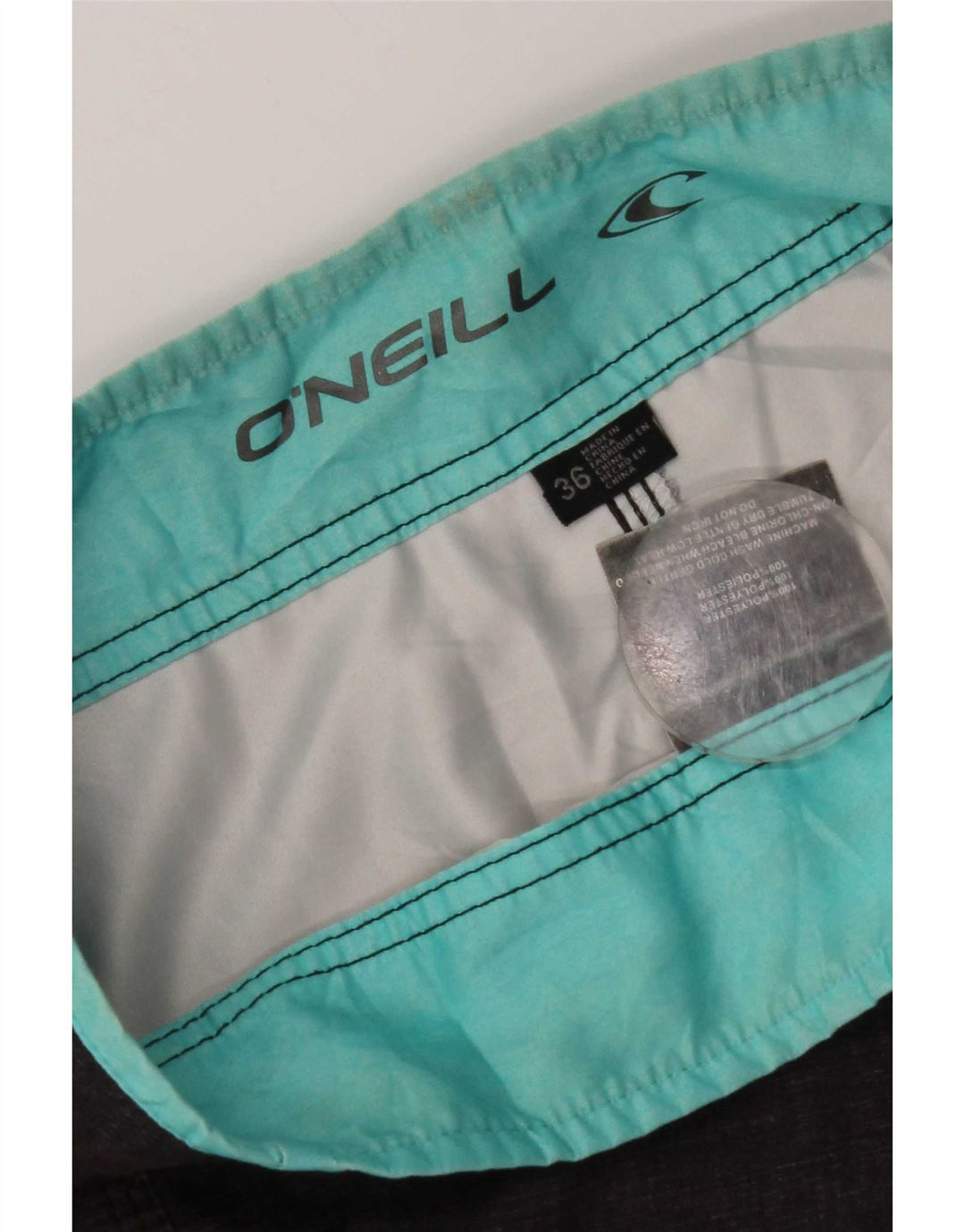 Pantaloncini da bagno da uomo O'Neill grandi in poliestere a righe grigie