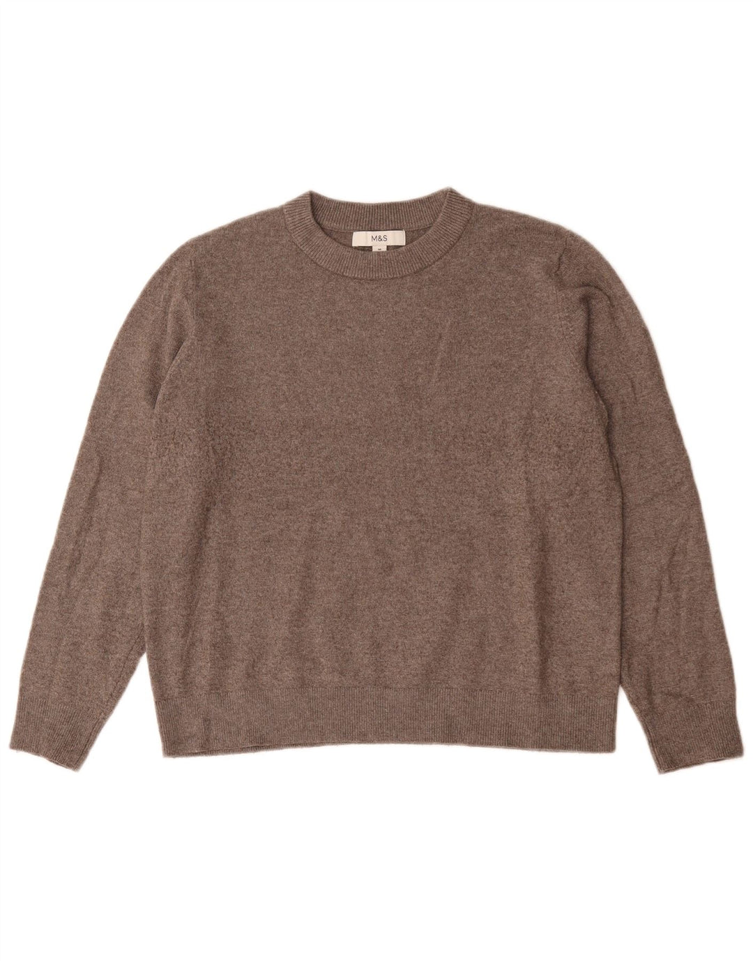 Maglione maglione girocollo da donna Marks & Spencer UK 14 Poliestere grigio medio